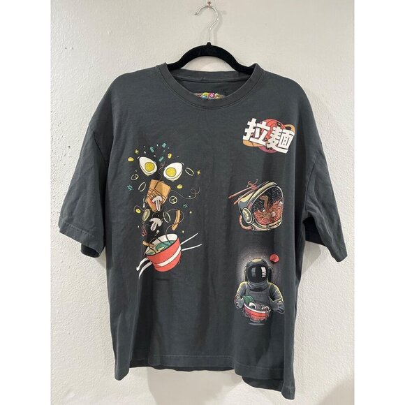 American Garage Black T-shirt Cotton Boxy Fit Print Tee - Unexplored Astronaut - Picture 1 of 8